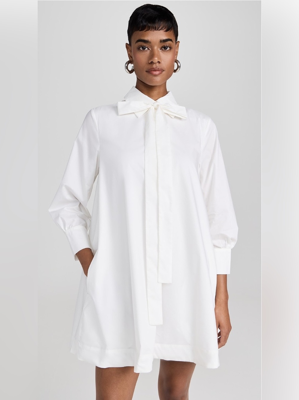 NWT English Factory Bow White Shirt Dress, Medium